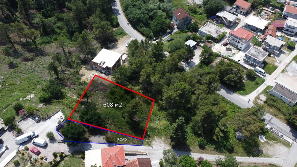 Urbanized plot for sale, 608 m2 (GBA: 500 m2), Tivat