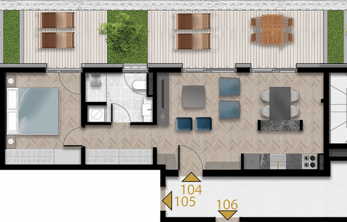 Jednoiposoban stan u Tivtu, 70m² 2