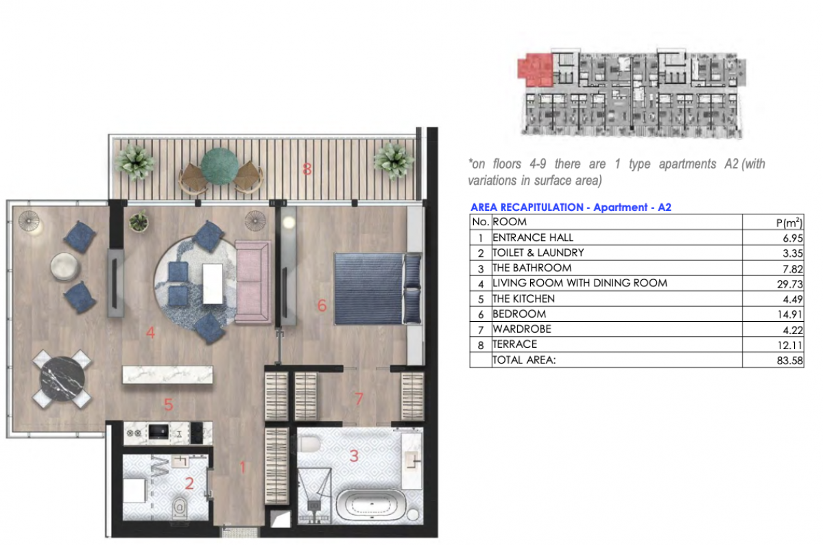 Dvoiposoban stan u Budvi, 87m² 3