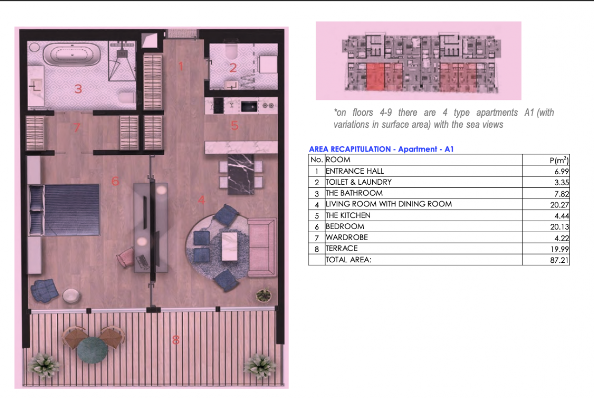 Stan u Budvi, 84m² 5