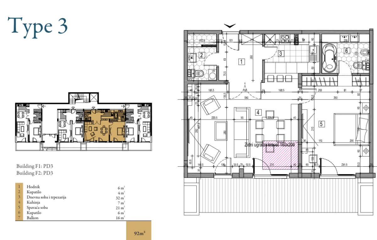Jednoiposoban stan u Kotoru, 92m²