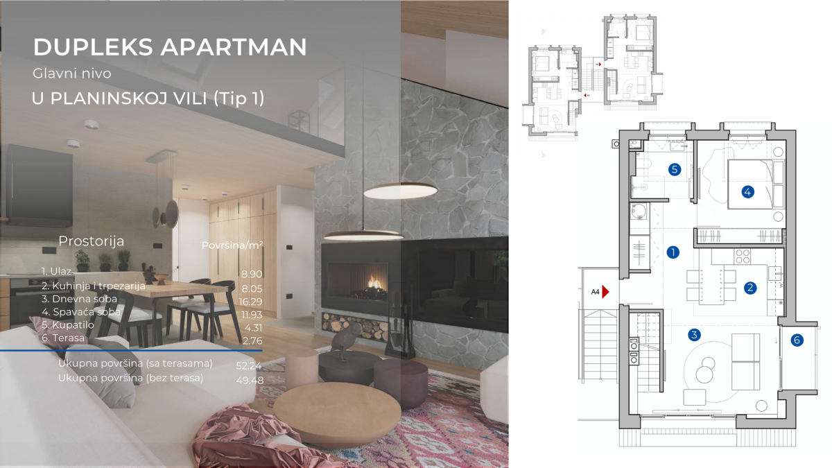 Troiposoban stan u Kolašin, 73m²