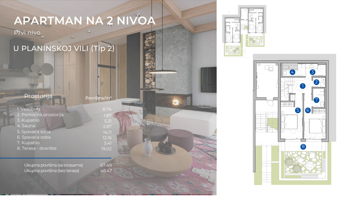 Troiposoban stan u Kolašin, 127m²