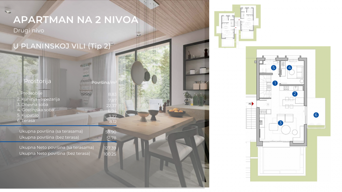Troiposoban stan u Kolašin, 127m² 2