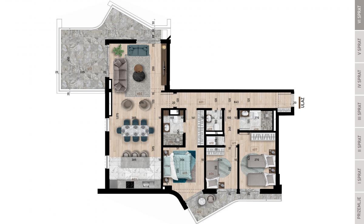 Troiposoban stan u Baru, 121m² 2