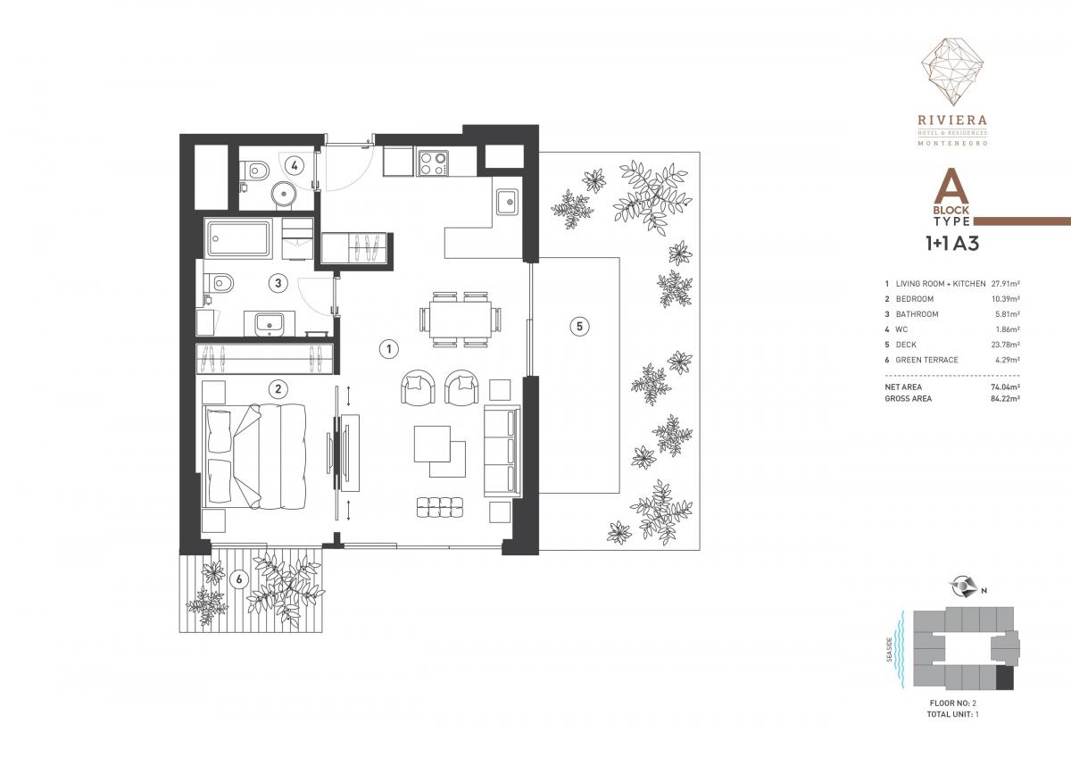 One bedroom apartment in residential complex, Budva 2