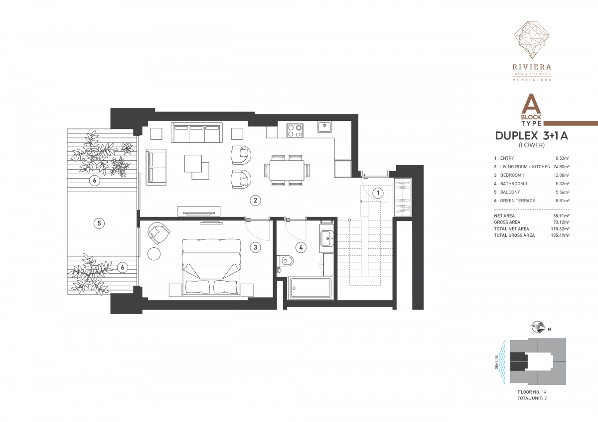 Three bedroom apartment in residential complex, Budva 2