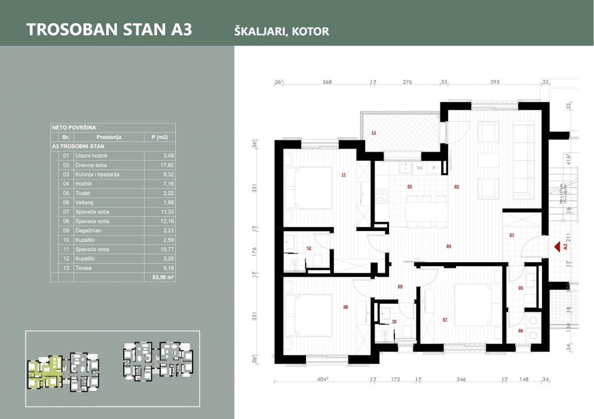 Trosoban stan u Kotoru, 97m² 8