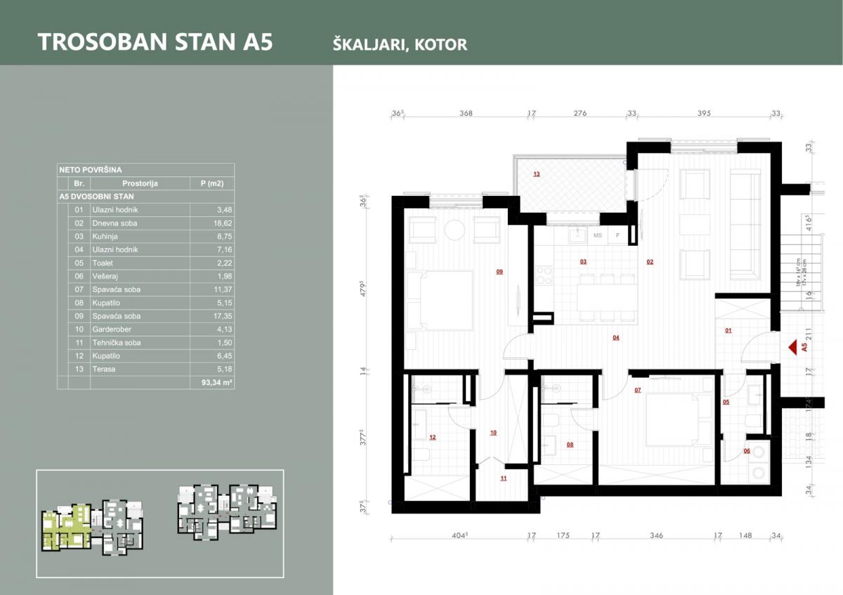 Trosoban stan u Kotoru, 93m² 8