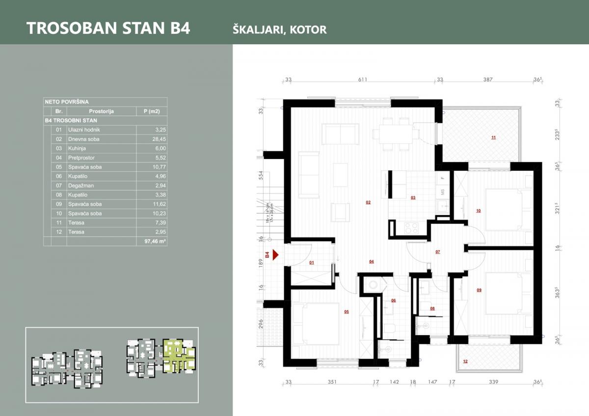Three-bedroom apartment for sale-Kotor 8