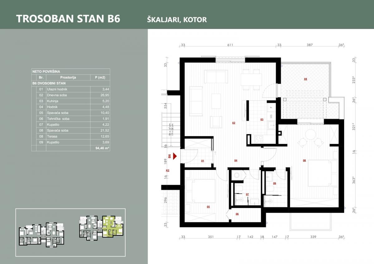 Trosoban stan u Kotoru, 94m² 8