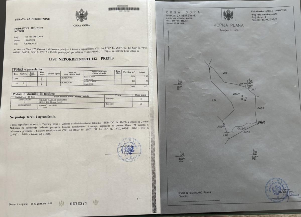 Plot with sea view in Orahovac, Kotor – 2800 m2 6