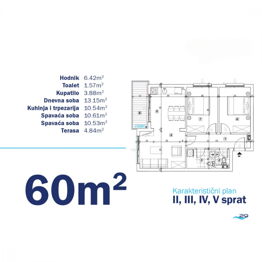 Apartments in construction 23 - 62 m2 in Bečići 7