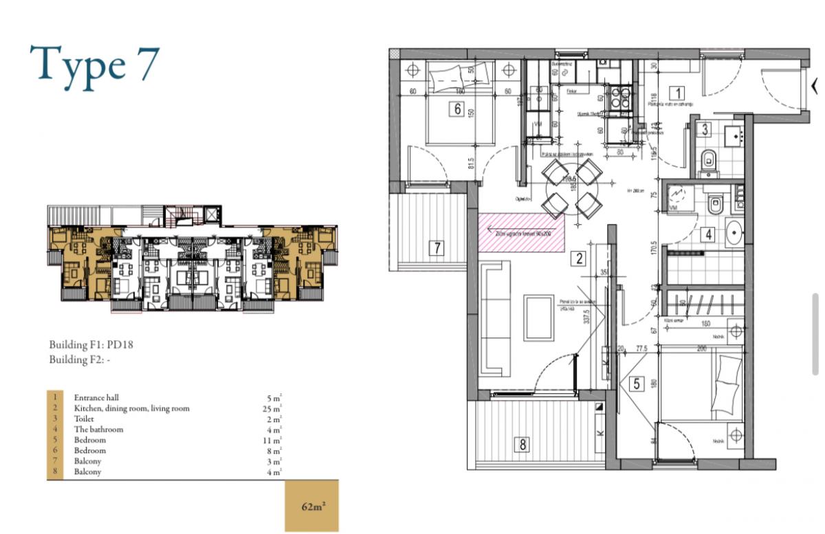 Stan u Kotoru, 62m² 2