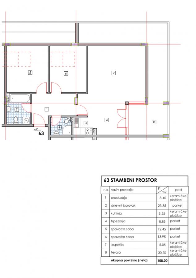 For sale: Two-bedroom apartment 108 m2, Budva 8