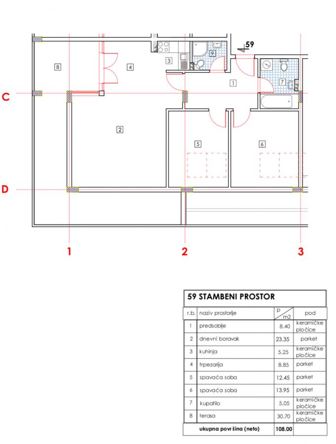 Dvoiposoban stan u Budvi, 108m² 9