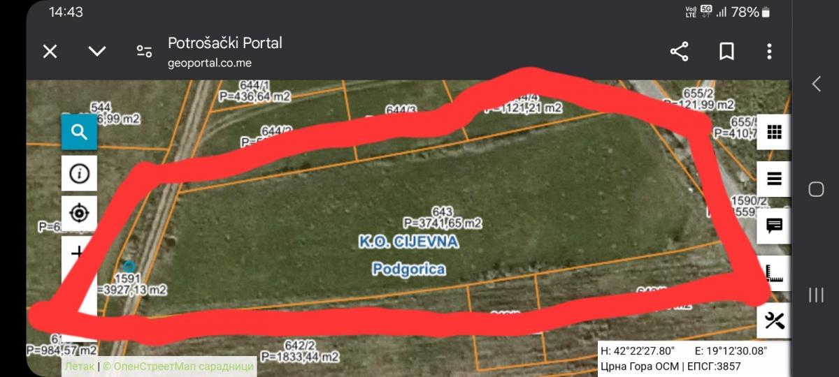 Unurbanized land 3800 m2, Zeta, Ljajkovići 2