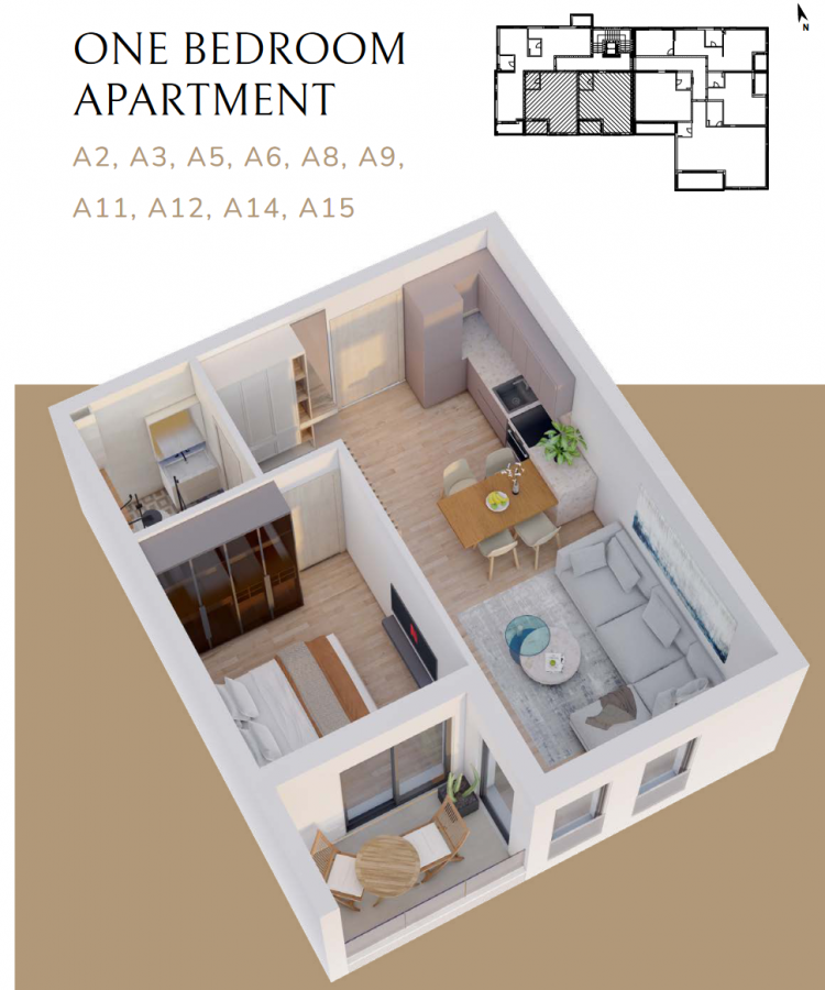 One-Bedroom Apartment, 43 m2, First Floor, in Budva. Under Construction 3