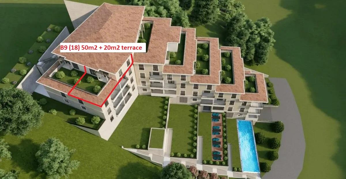 Complex in Bečići, just 700 m away from the sea; One bedroom apartment 50 m2 4