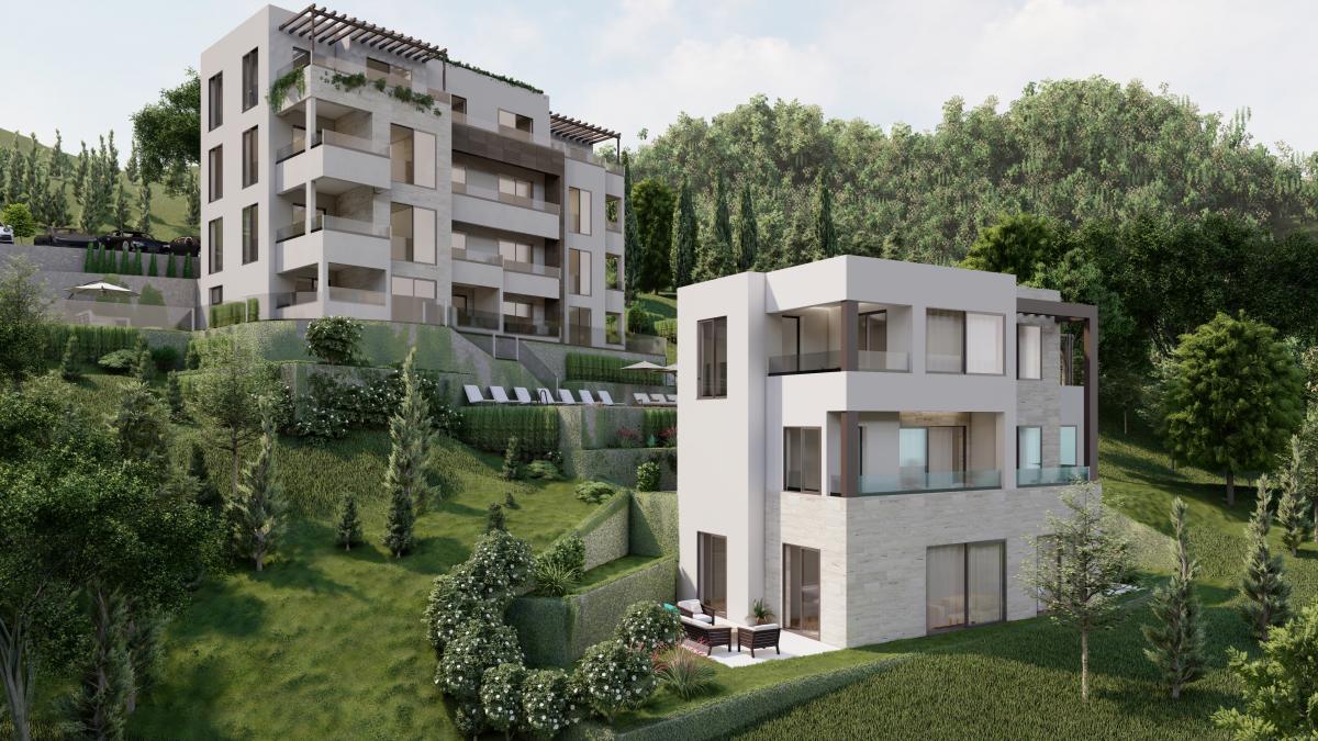 Plot in Tivat 1430 m2 with an approved project for the construction of 2 residential buildings 15