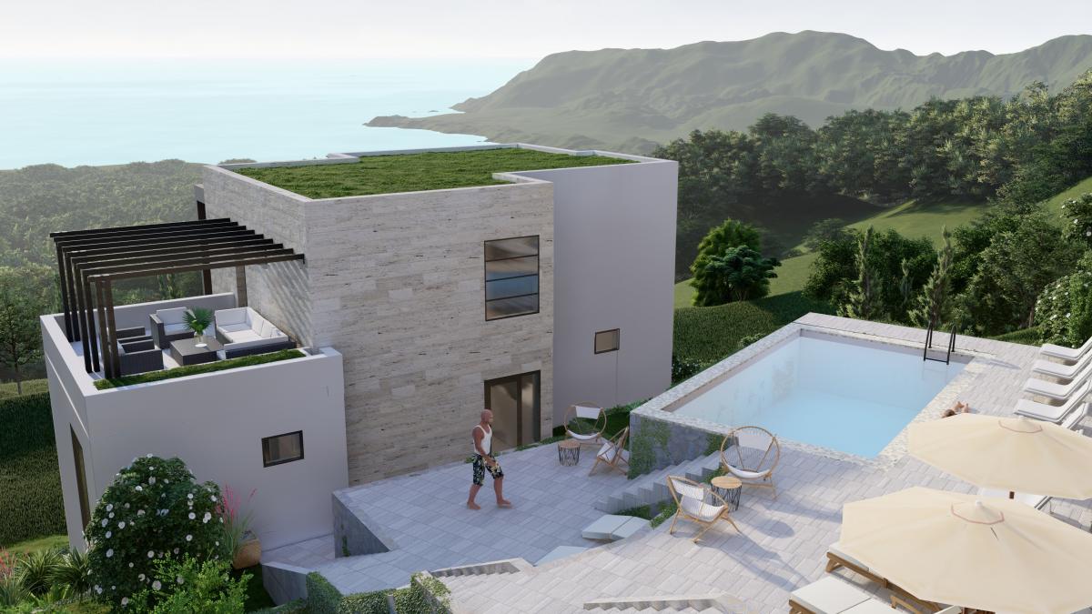 Plot in Tivat 1430 m2 with an approved project for the construction of 2 residential buildings 16