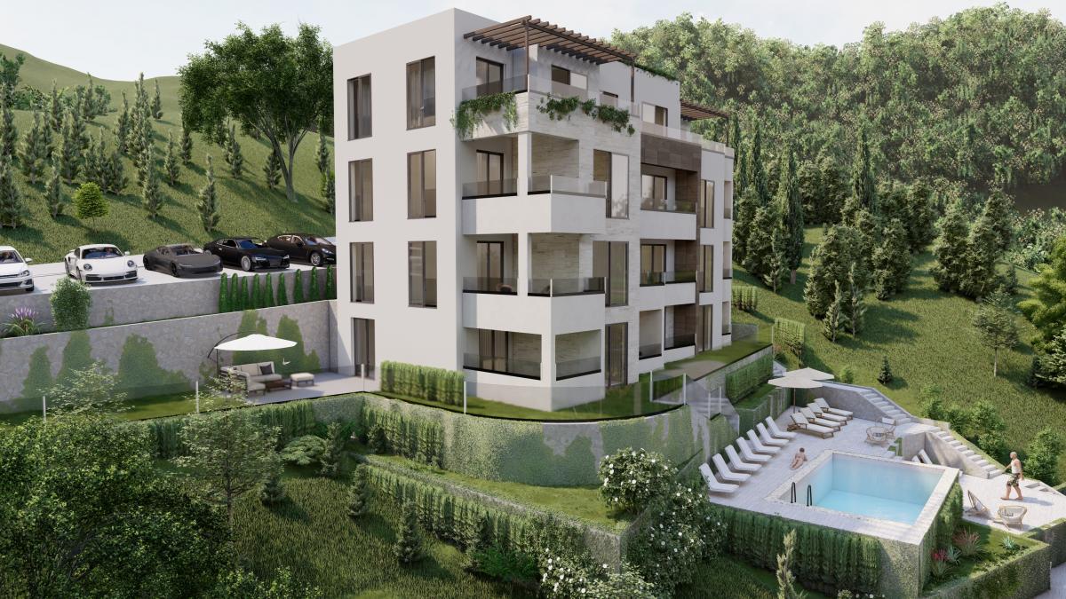 Plot in Tivat 1430 m2 with an approved project for the construction of 2 residential buildings 18