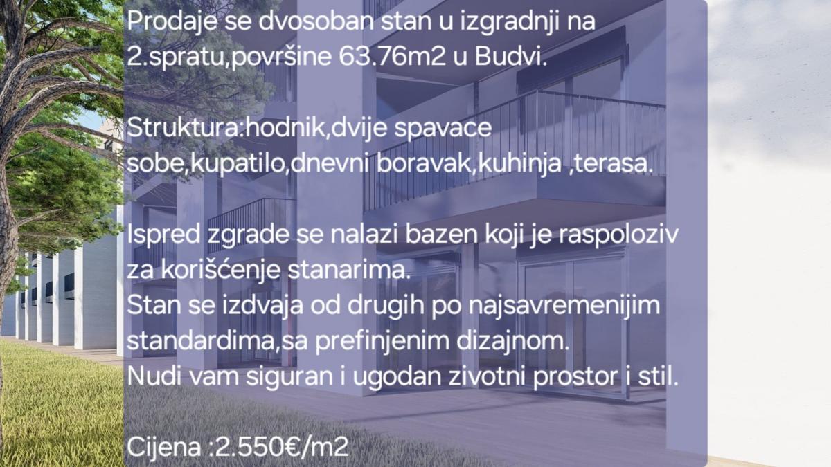 Trosoban stan u Budvi, 84m² 13