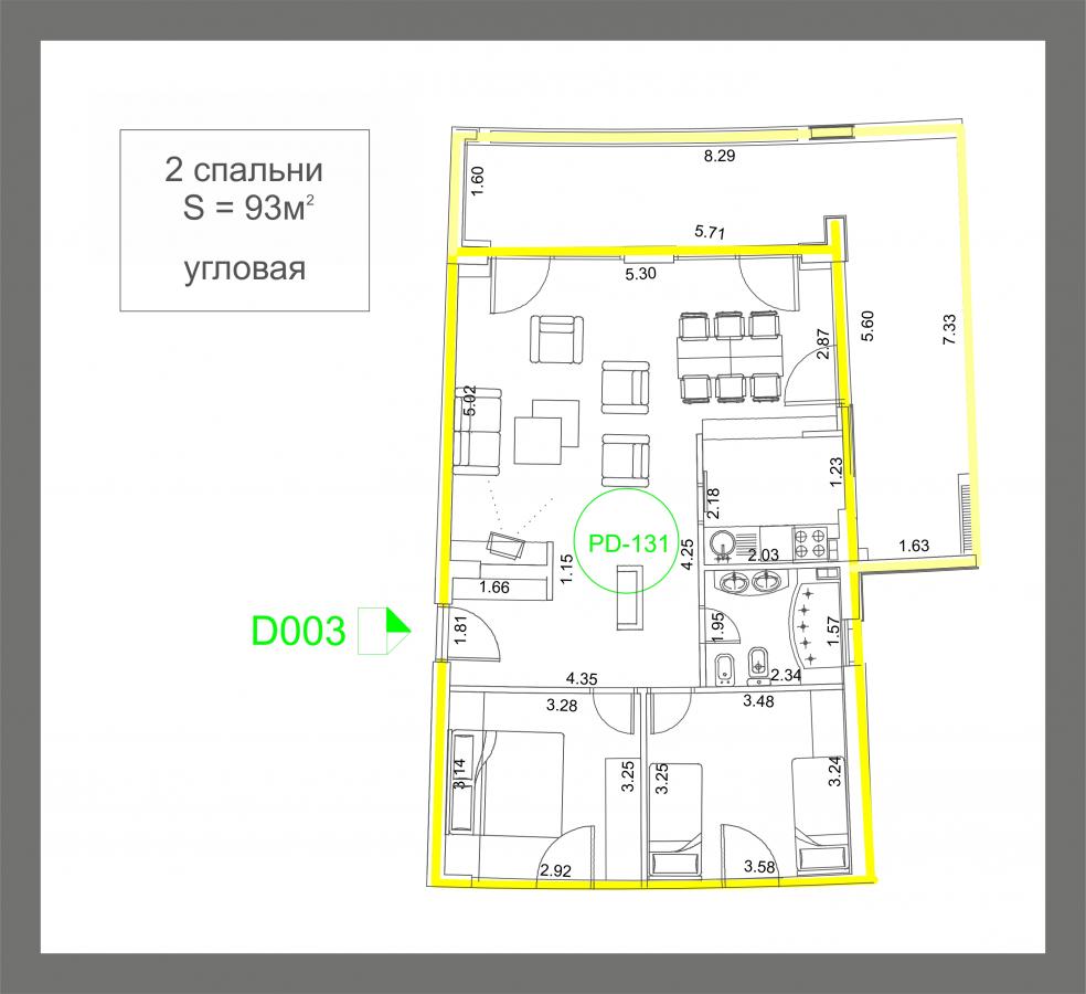 Two-Bedroom Apartment 93m2 for Sale, Sea View, Budva 14