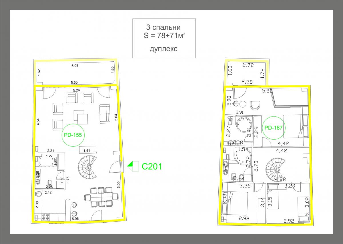 Three-Bedroom Duplex Apartment 149m2 for Sale, Sea View, Budva 18