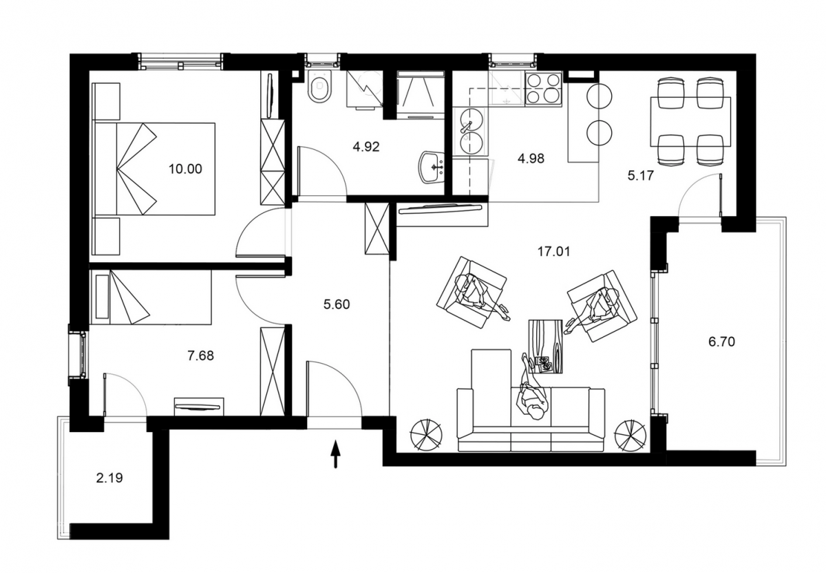 For Sale Two-bedroom apartment 63m2 with sea-view in Becici 17