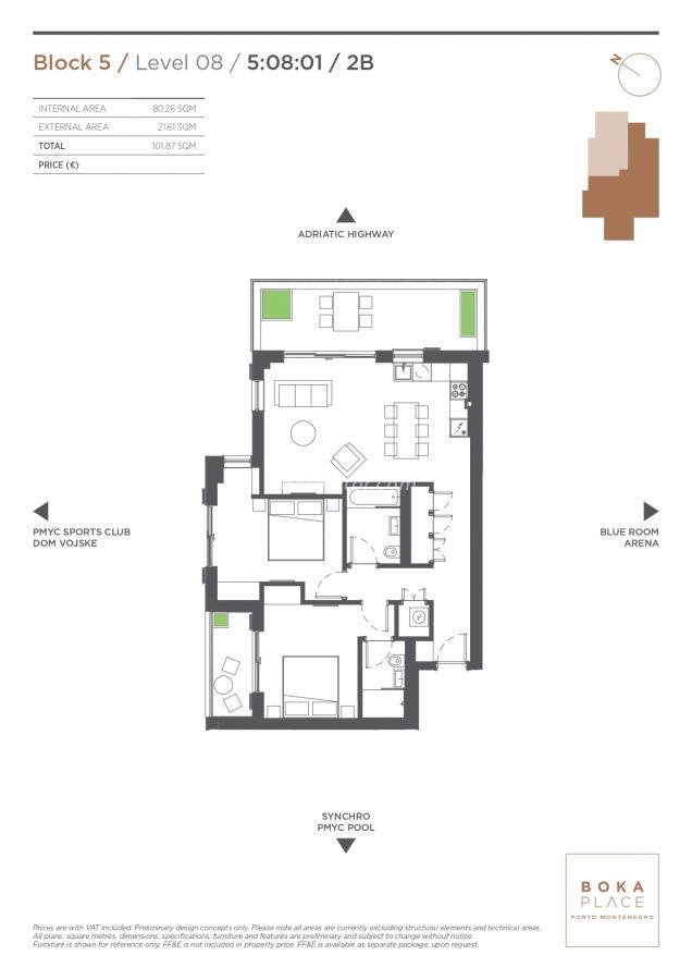 Modern Two-Bedroom Apartment in the Heart of Tivat 38