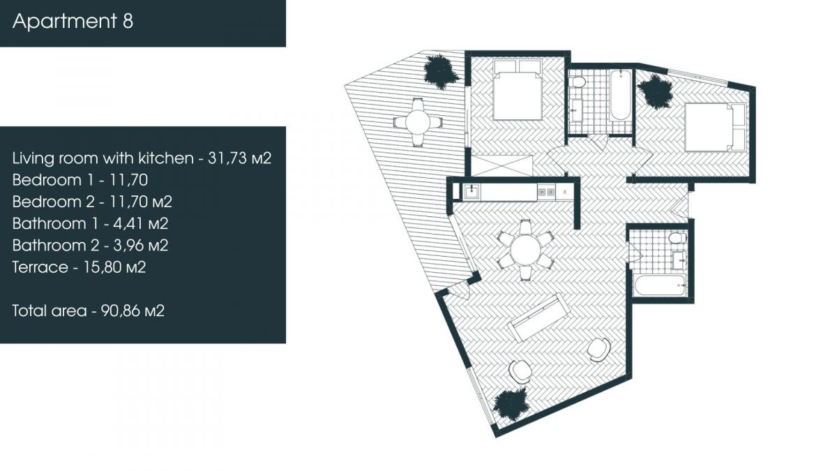 Apartment for Sale 91 m2 – Under Construction – Tivat, Donja Lastva 10