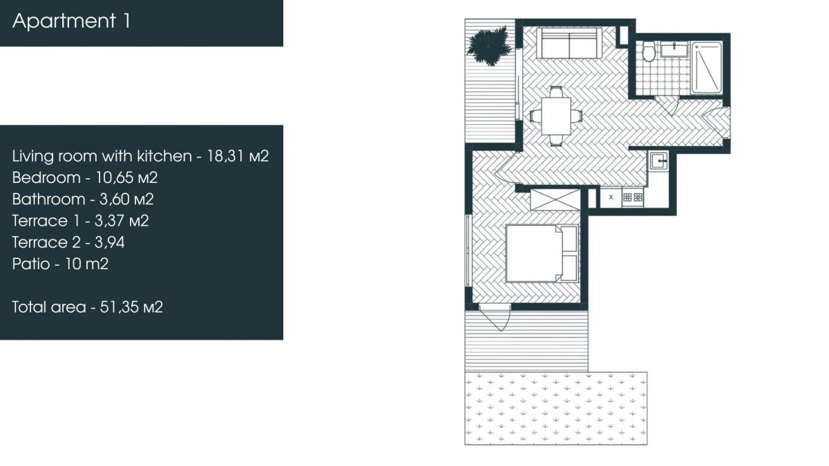 Apartment for Sale 51 m2 – Under Construction – Tivat, Donja Lastva 10