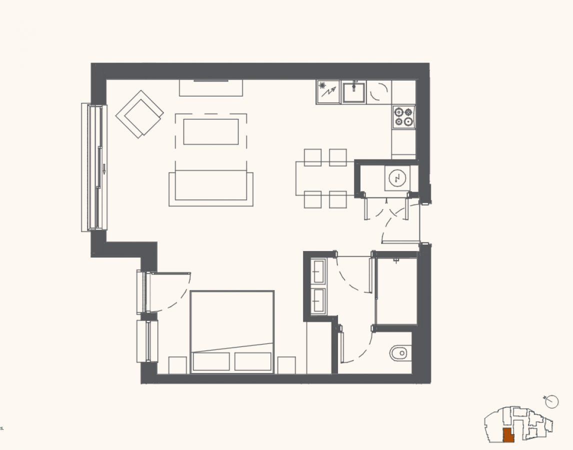Studio Apartment in Boka Place Complex, Porto Montenegro 4