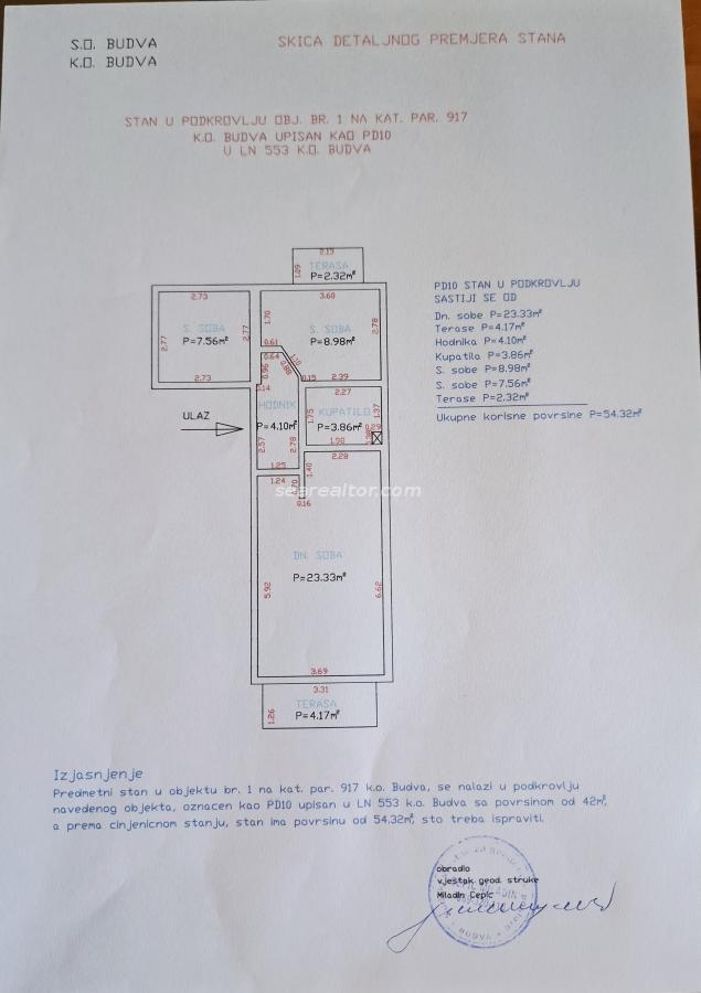 Two-room apartment with sea view and parking, Budva, Lazi 18