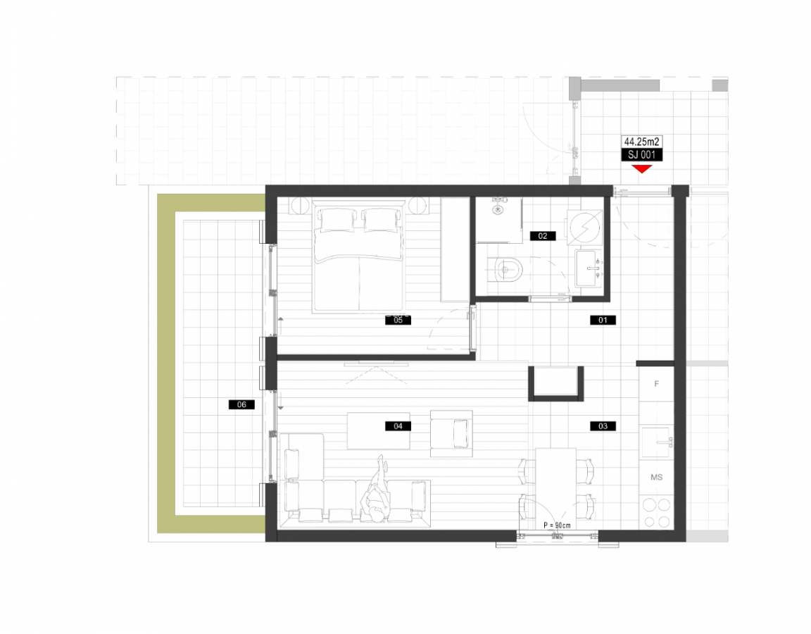 One bedroom apartment 44m2 for sale - Tivat 5