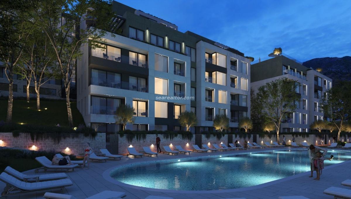 One-bedroom apartment under construction for sale in Tivat – 45 m2, new complex with swimming pool 7