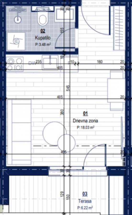 Lüks Site İçerisinde Stüdyo Daire – Lastva Grbaljska 4